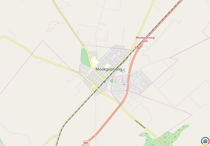 Map location of Mookgopong (Naboomspruit)